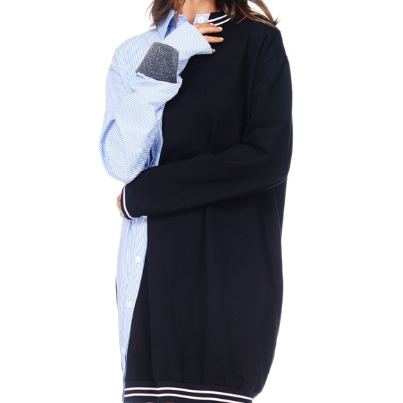 TOV Night Shirt Varsity One Piece Shirt Dress - Picture 6 of 8